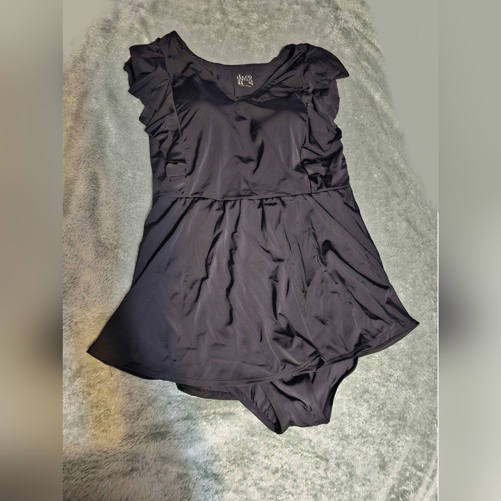 D&CO. Black Ruffled Swimdress